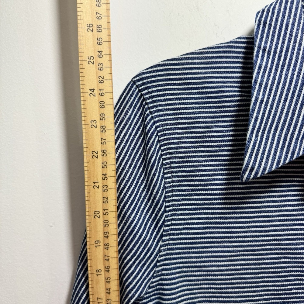 Kate Spade Preppy Chic Chambray Nautical Hamptons Shirt Dress Striped M Navy - Picture 6 of 8